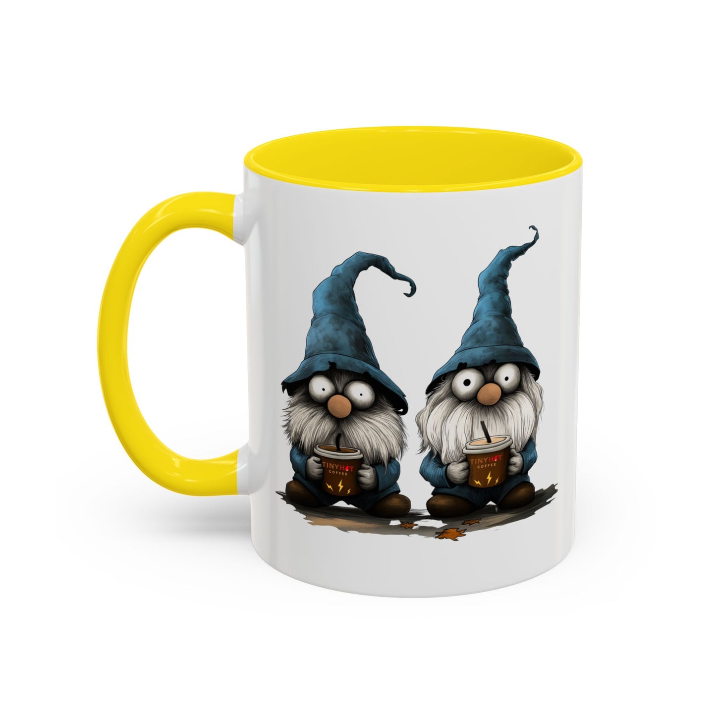 Coffee Mug - Tiny Hat Caffeinated Gnomes Design